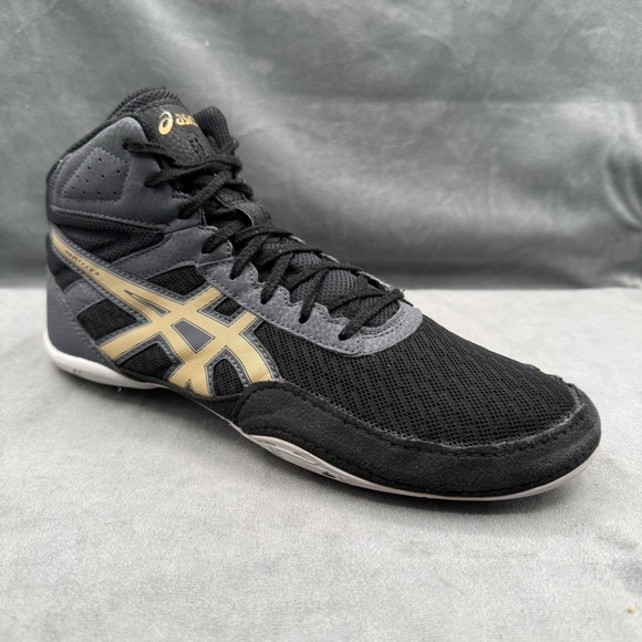 Asics Other - Asics Matflex 6 Athletic Wrestling Shoes Mens Size 8.5 Black Champagne Gold
